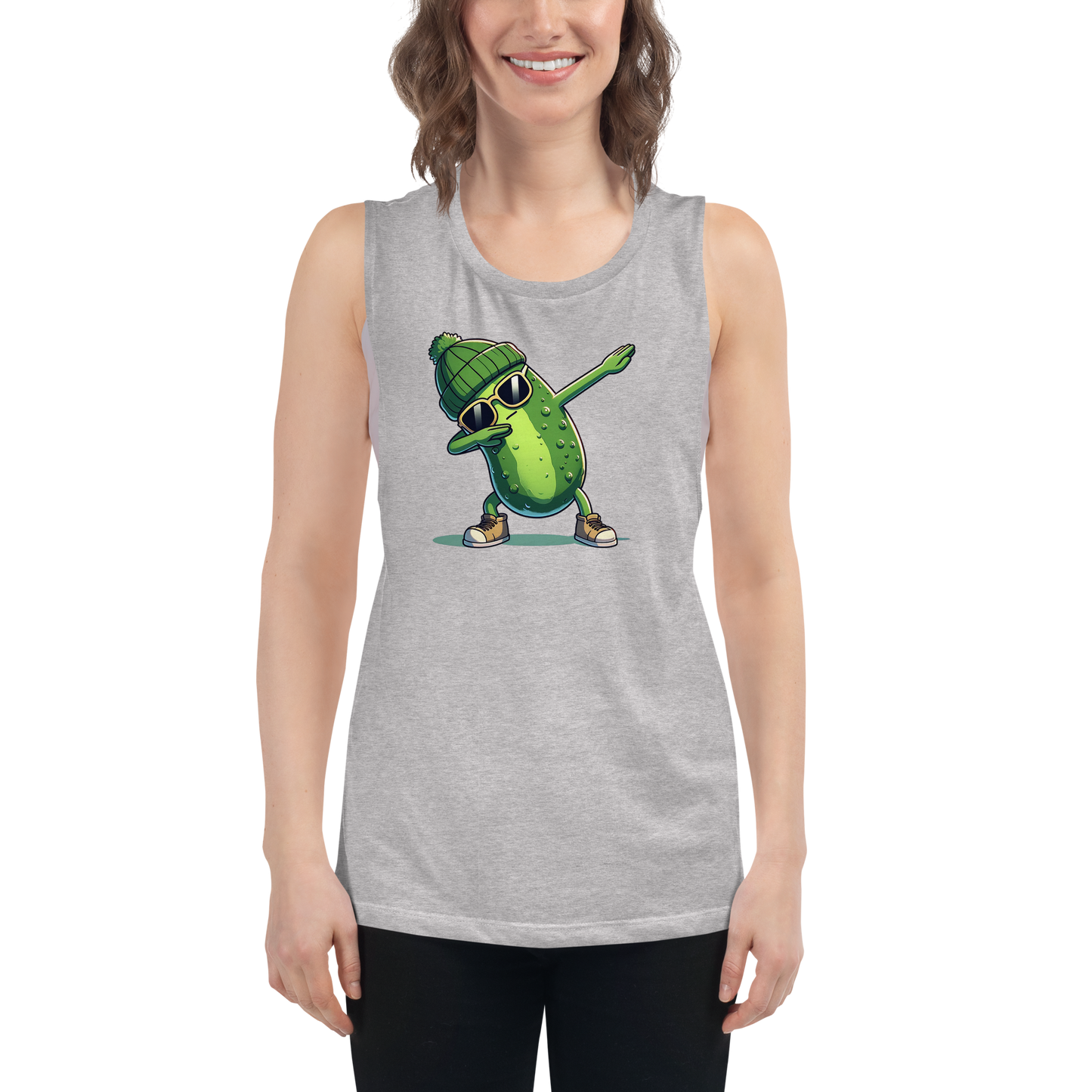 Dabbing Pickle Ladies’ Muscle Tank