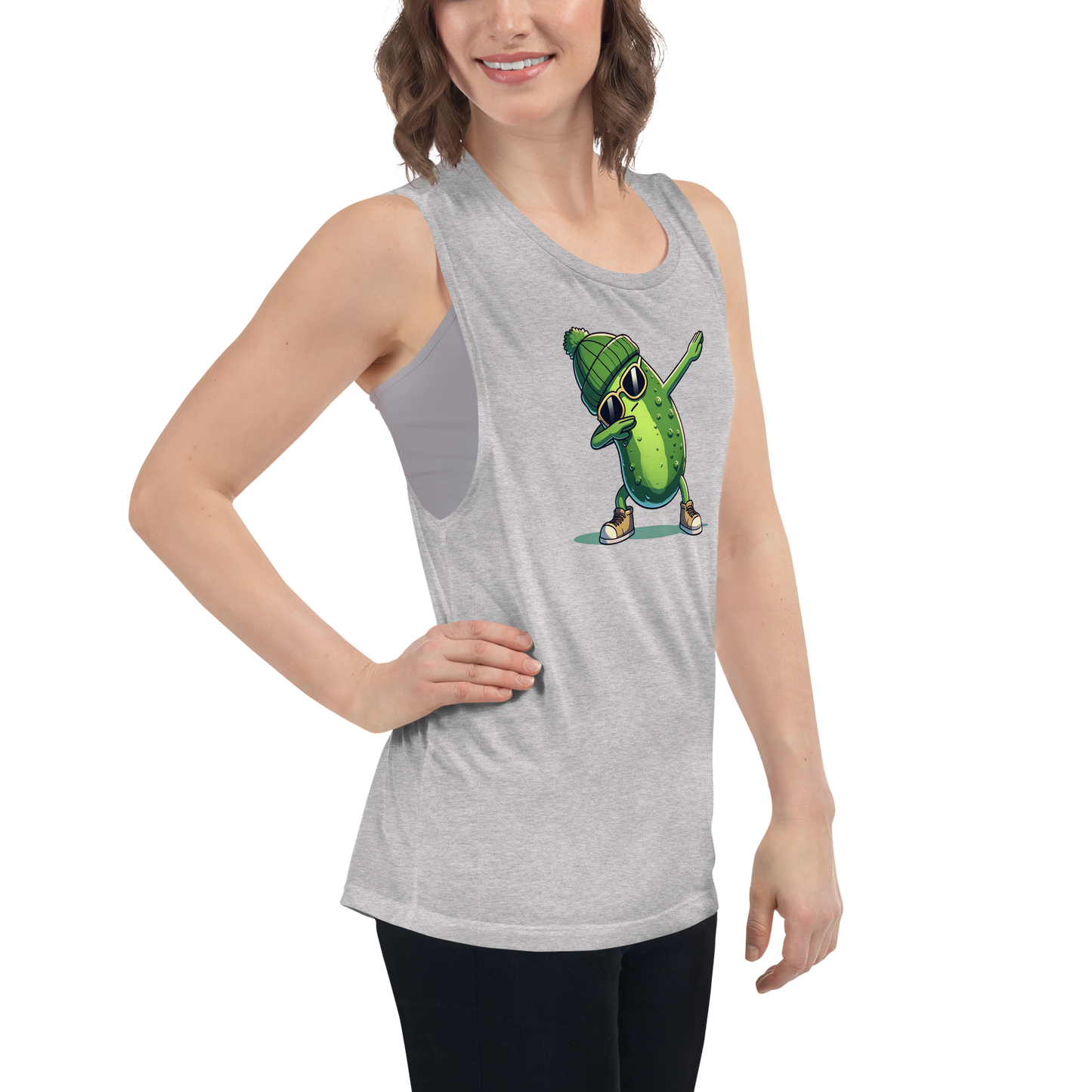 Dabbing Pickle Ladies’ Muscle Tank