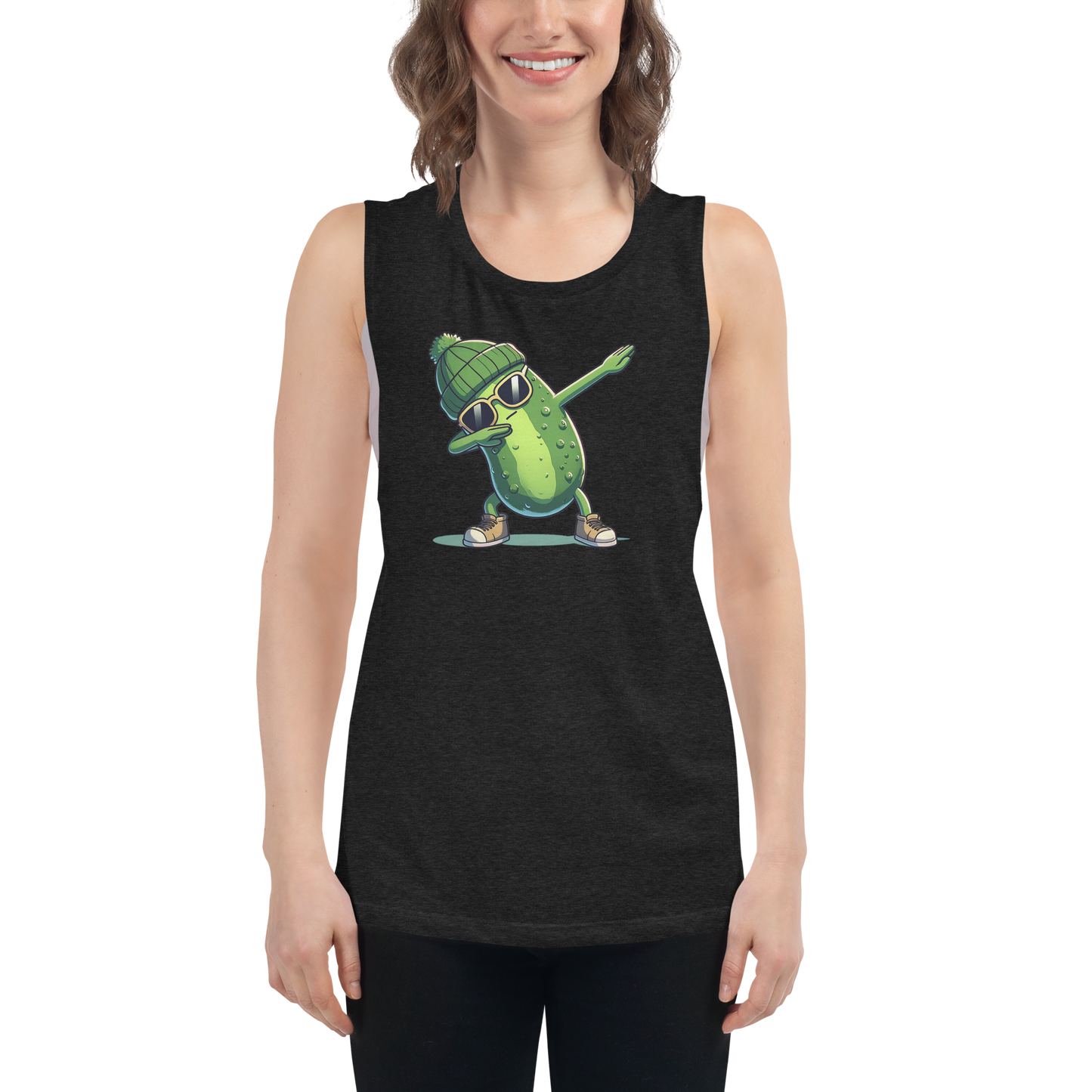 Dabbing Pickle Ladies’ Muscle Tank