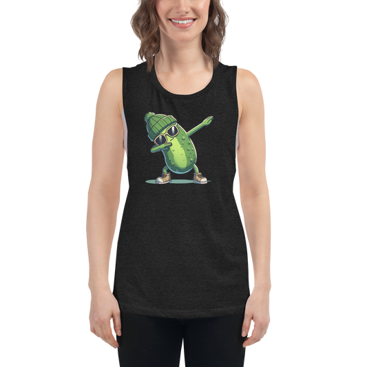 Dabbing Pickle Ladies’ Muscle Tank