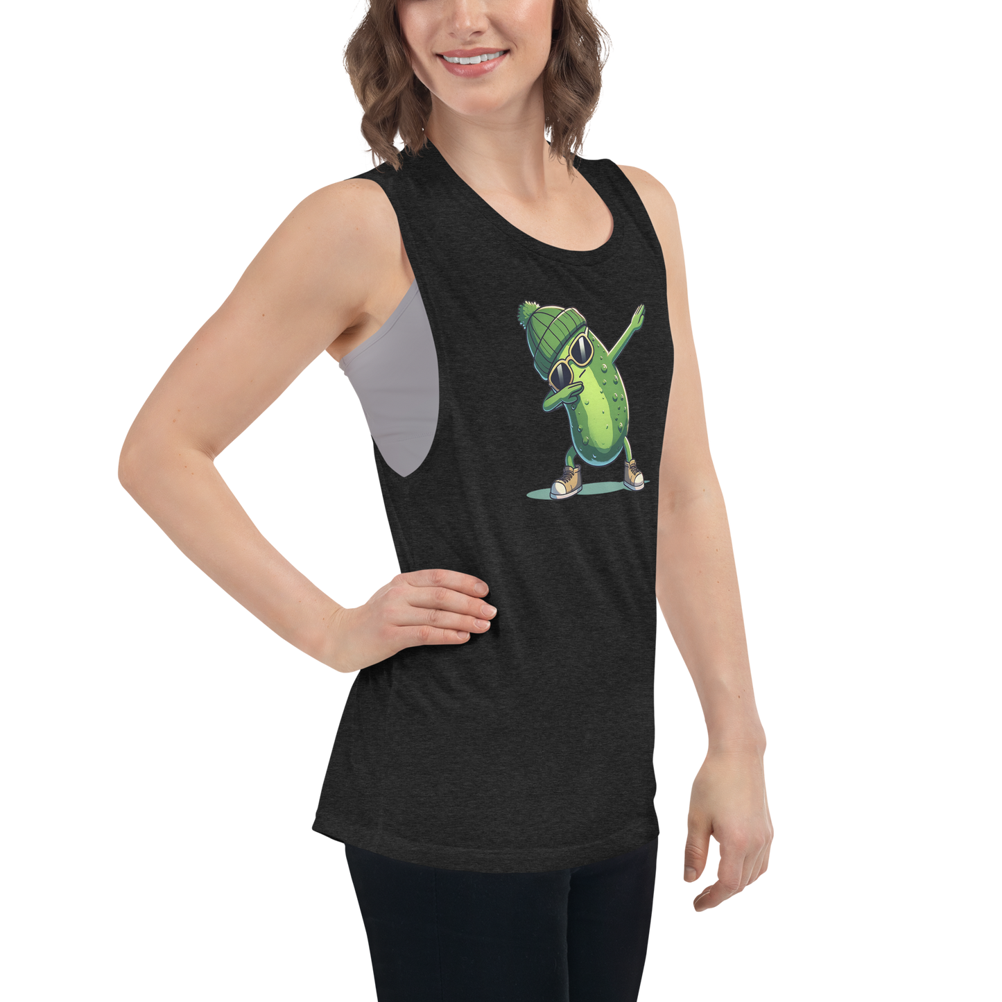 Dabbing Pickle Ladies’ Muscle Tank