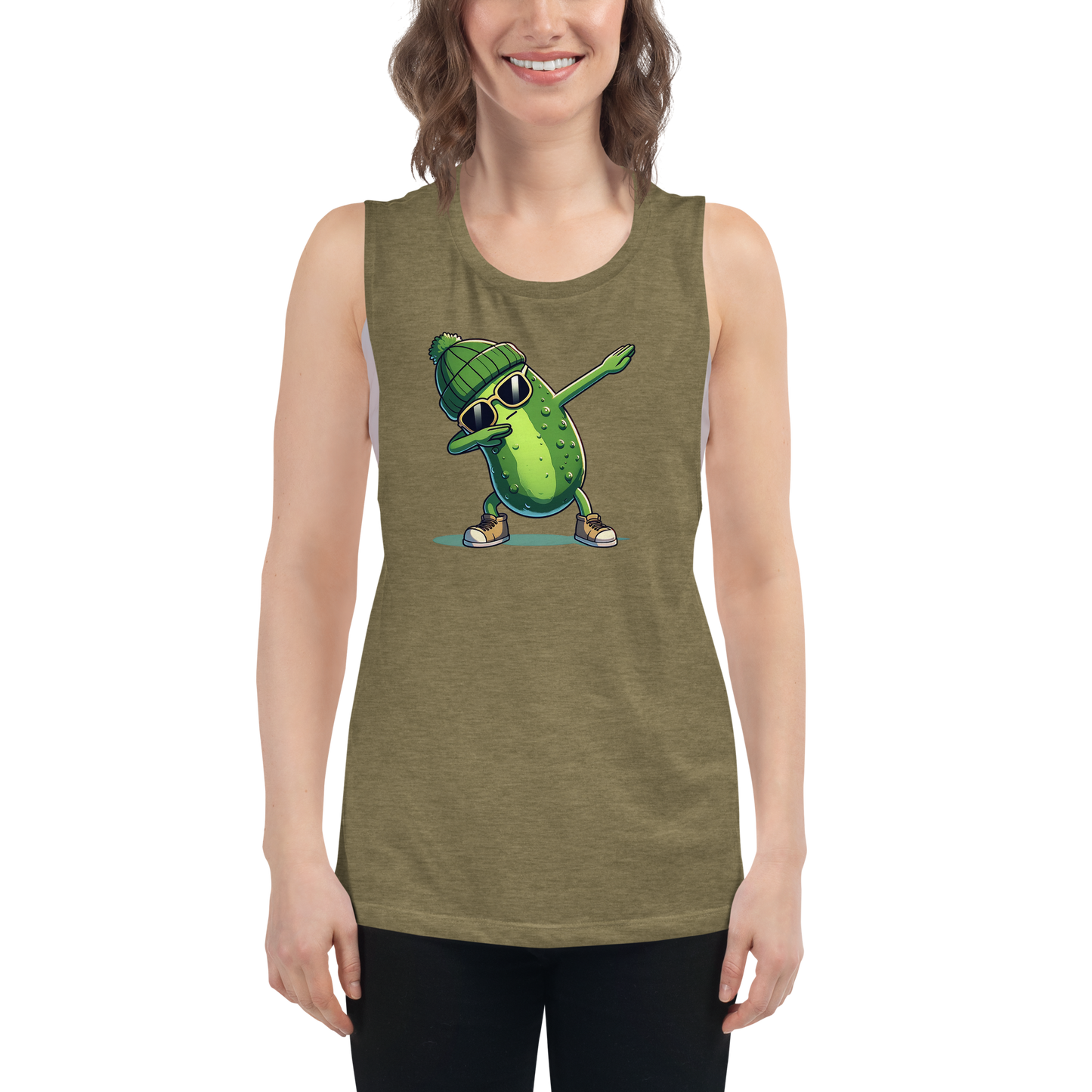 Dabbing Pickle Ladies’ Muscle Tank