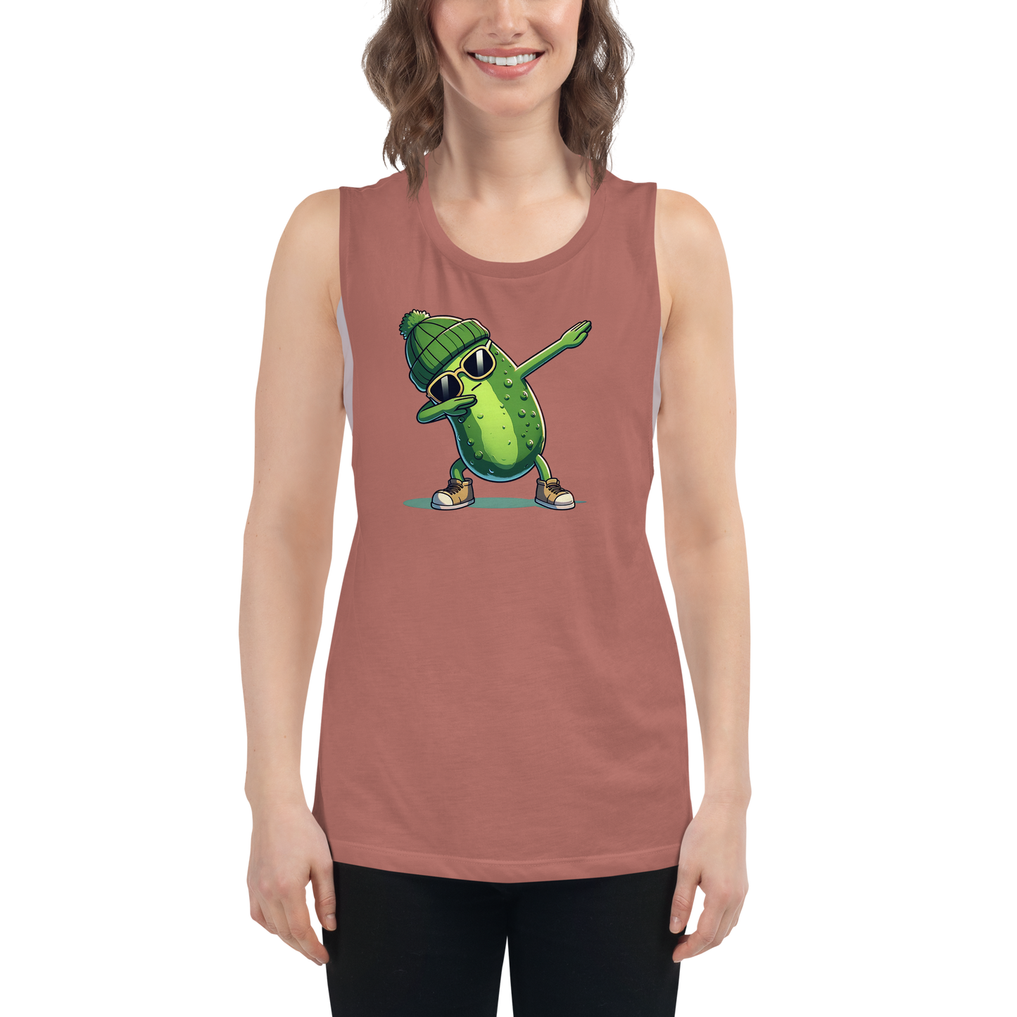 Dabbing Pickle Ladies’ Muscle Tank