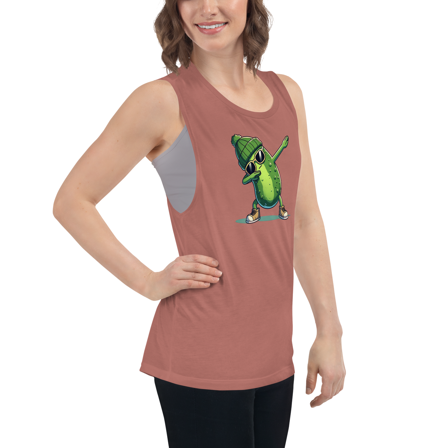 Dabbing Pickle Ladies’ Muscle Tank