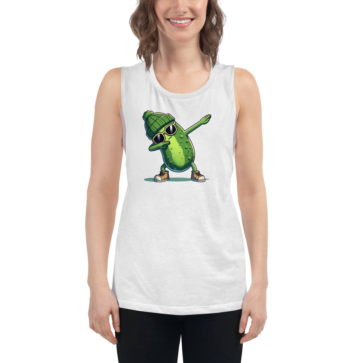 Dabbing Pickle Ladies’ Muscle Tank